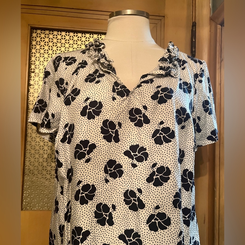 BODEN floral print top blue white 12 - Picture 6 of 10